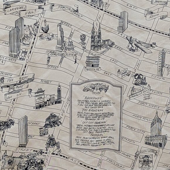 Vintage DKNY silk scarf of Manhattan Theatre District - Picture 8 of 8